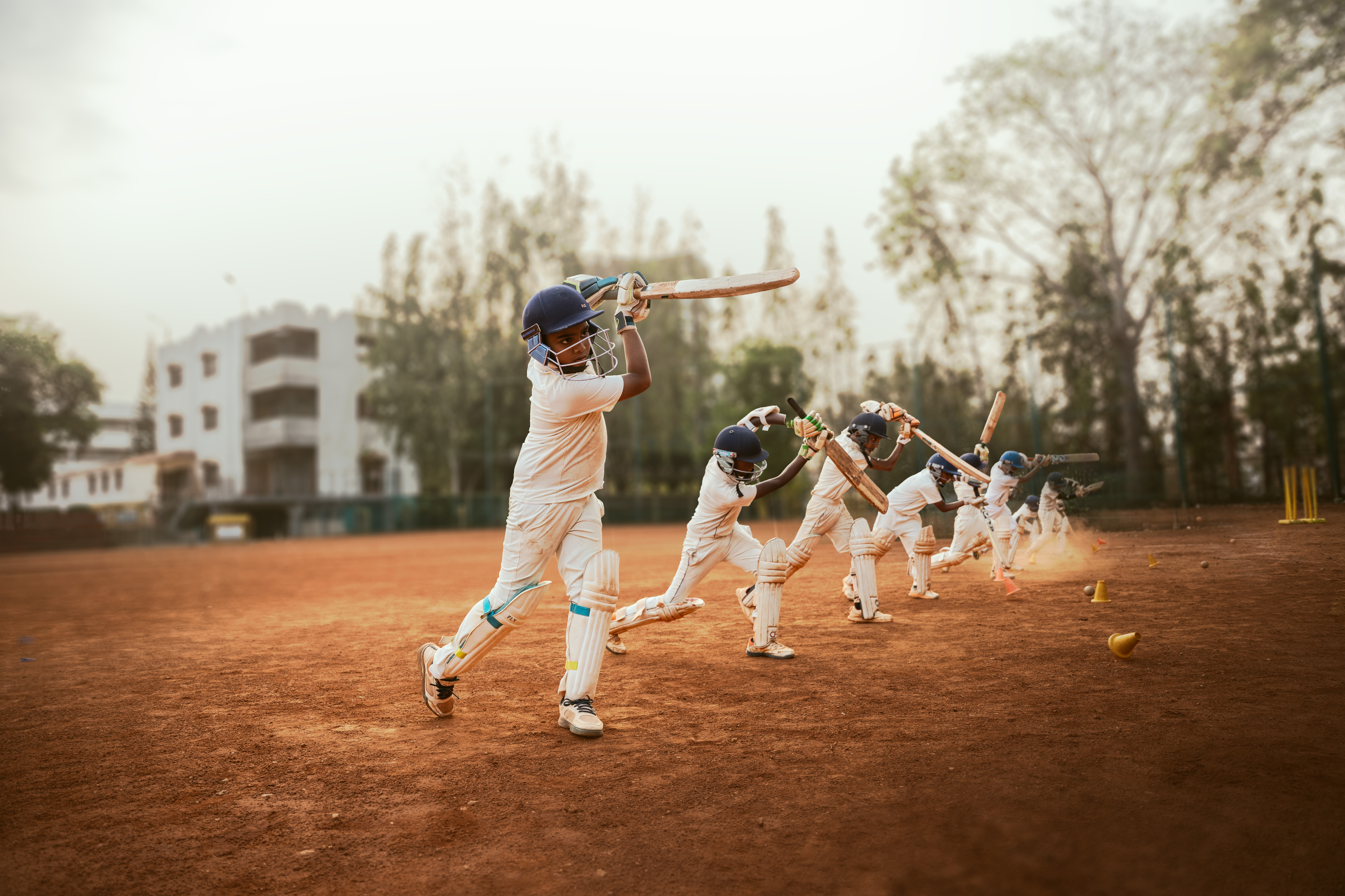 Young athletes training on the field at Sporting Edge