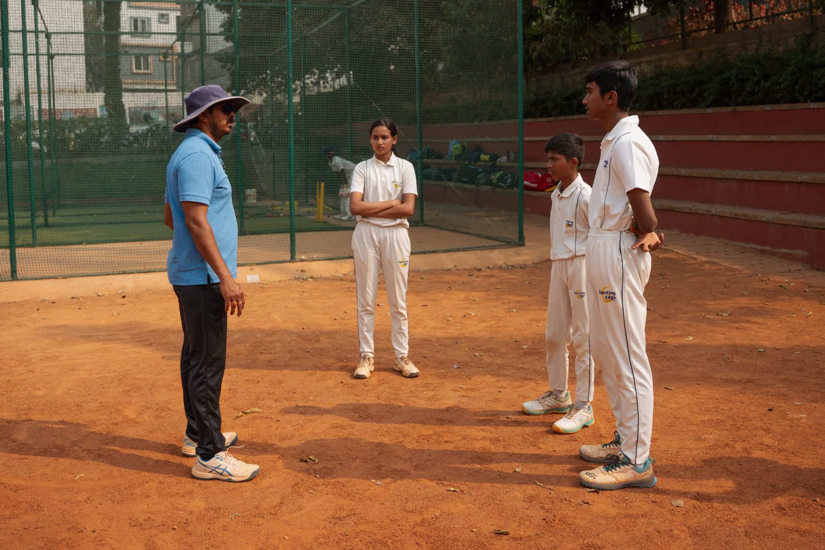 School sports coaching session in progress