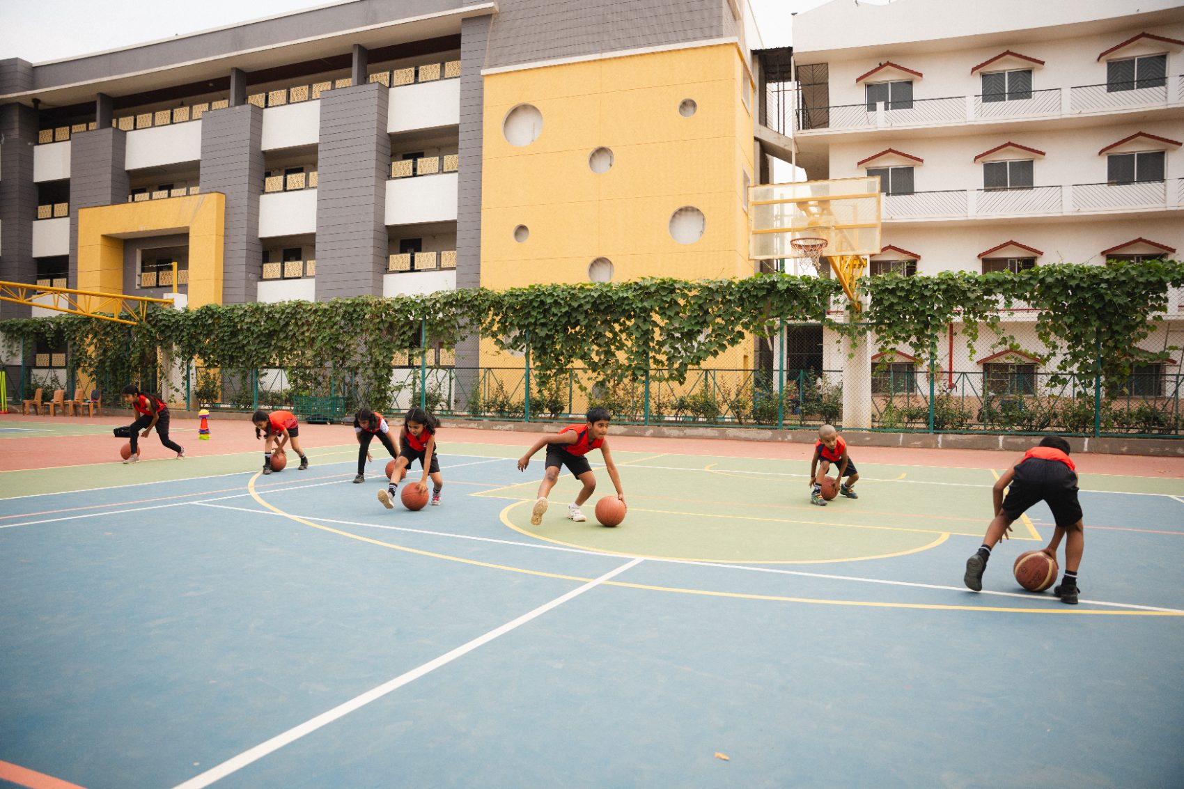 Students in a school sports program