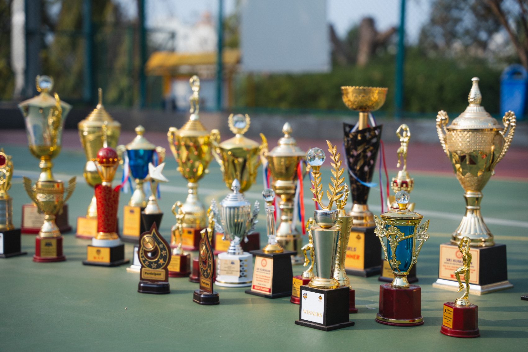 Athletes with their trophy
